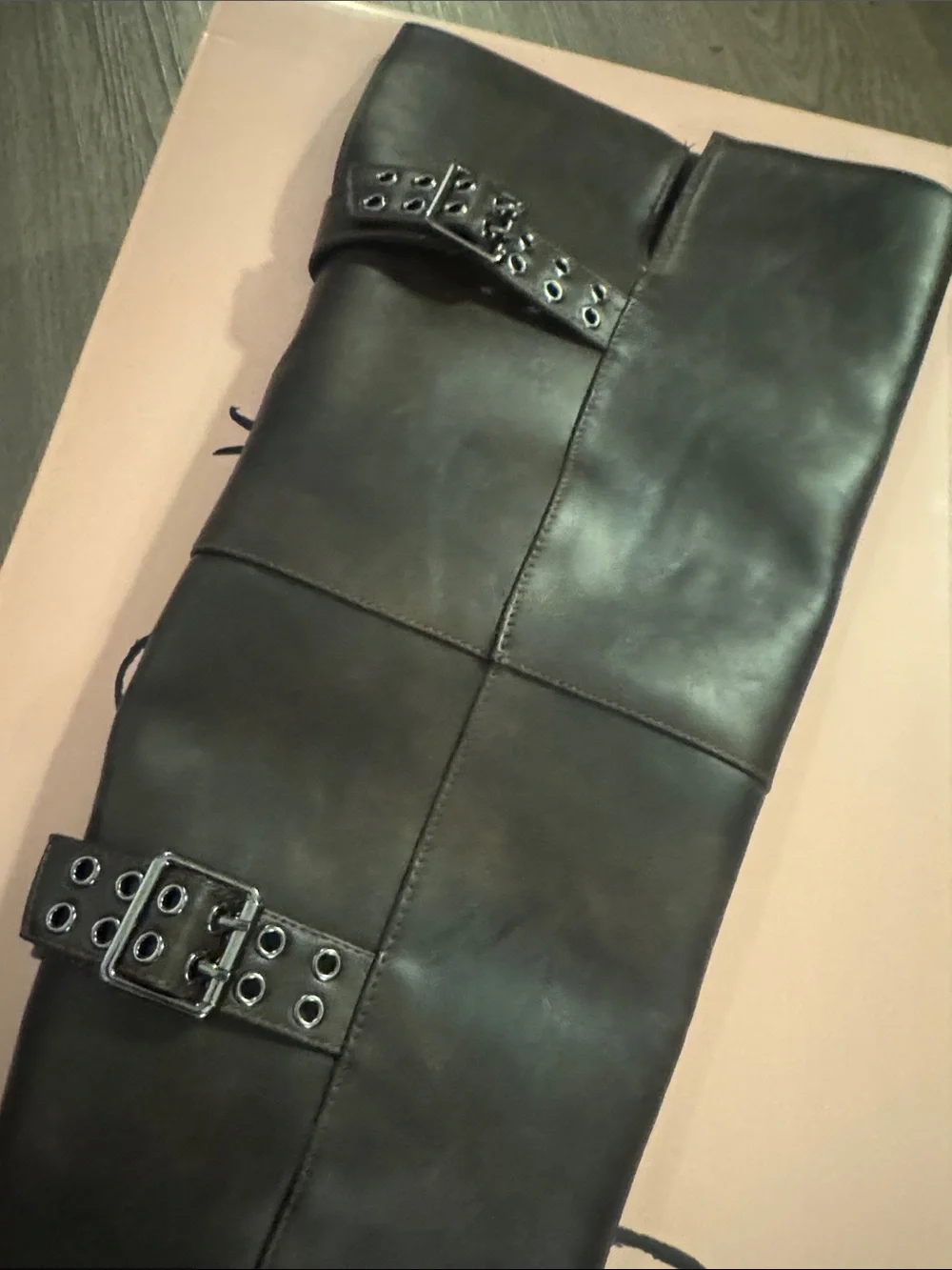 🔥Wild Pair Over-the-Knee Pointed Toe Buckle Boots in Dark Brown🔥BRAND NEW N BOX